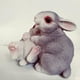 thumbnail image 2 of Estatuas de conejo de resina para decoración del hogar en interiores y exteriores - 12 cm / 5 pulgadas Abrazar a gray, 2 of 9