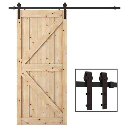 Tcbunny 6 6 Ft Sliding Barn Door Wood Hardware Set Antique Bronze