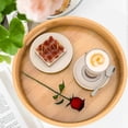 thumbnail image 3 of Round Serving Tray with Handles - Wooden Bamboo Circle Tray for Coffee Table, Food, Ottoman 11.81 Inch X 1.57 Inch, 3 of 5