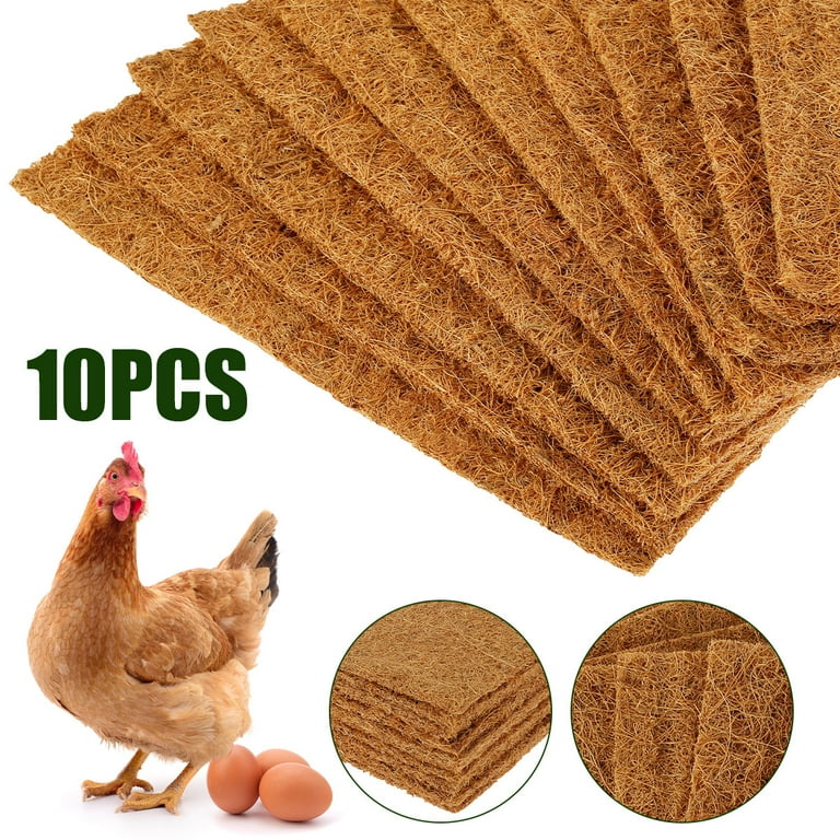 Jokapy 10 Pack Natural Chicken Nesting Pads, Chicken Bedding Nest Box  Liners, 13