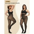 thumbnail image 3 of Fleece Lined Tights for Women, PUTUO Plus Size Tights, Sheer Leggings Fake Translucent Plus Size Pantyhose, Winter Thermal High Waisted Pantyhose for Women, Black, 3 of 9