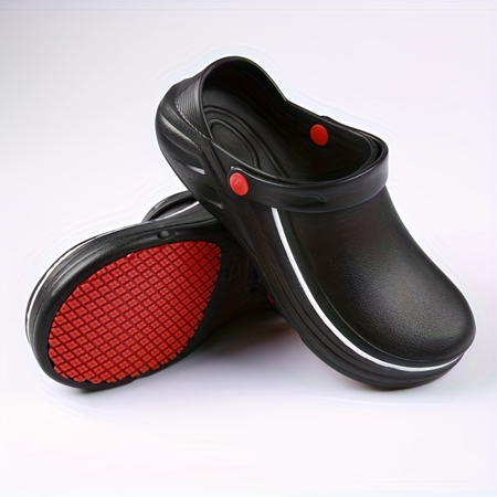 

SHENZHENXULIZX Comfortable Men‘s Hollow Out Solid Slip On Chef Shoes Non Slip Oil Proof Safety Clogs for Outdoor Activities.