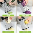 thumbnail image 3 of Graters for Kitchen,4 In1 Stainless Steel Cheese Grater,Multi-Function 4-Sided Cheese Grater Stainless Steel with Strong Grip and Sharp,with Easy Grip Handle & Non-Slip Base, 3 of 6