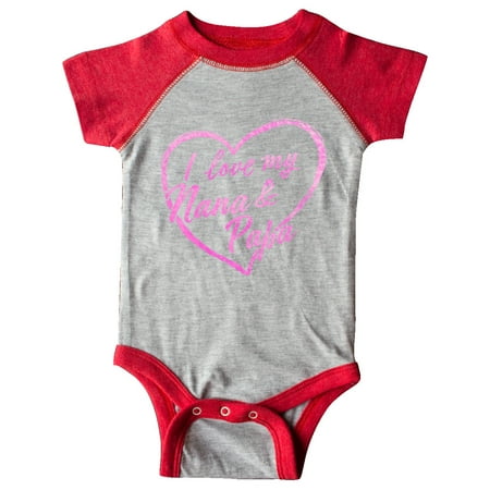 

Inktastic I Love My Nana and Papa in Pink Chalk Heart Gift Baby Boy or Baby Girl Bodysuit