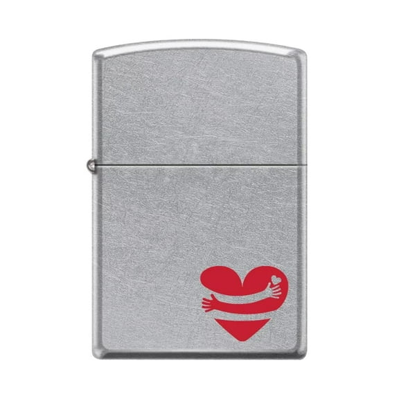 Zippo Lighter-Personalized Custom Message Engraved on Backside Loving Embrace Street Chrome Windproof Lighter #Z5369