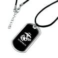 thumbnail image 2 of Marine Corps USMC Semper Fi Black White Logo Officially Licensed Military Dog Tag Pendant Necklace with Cord, 2 of 5