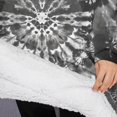 thumbnail image 3 of Oversized Wearable Blanket Hoodie,Black Tie Dye Pattern Sherpa Blanket Hoodie with Super Pockets,Super Warm Fuzzy Pullover for Women & Men, 3 of 6