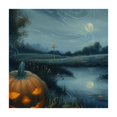 thumbnail image 4 of nygtbtfer  Autumn Landscape Pumpkins Lights  Tablecloth with Elastic Edge, Waterproof  Fitted Table Cloth, Wipeable Table Cover for Indoor Party Kitchen Dinner Fits Diameter Table white, 4 of 8