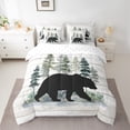 thumbnail image 2 of Feelyou Farmhouse Bear Print Bedding Comforter Set 7 Pieces, Woodland Animal Full Bedding Set, Teens Boys Girls Kids Fitted Sheet Flat Sheet, Luxury Bedroom Decor, 2 of 7
