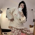 thumbnail image 2 of Sanrio Cartoon Hello Kitty Stuff Pajamas Female Flannel Winter The New Plus Thicken Velvet Sweet Keep Warm Tracksuit Girl Gift, 2 of 5