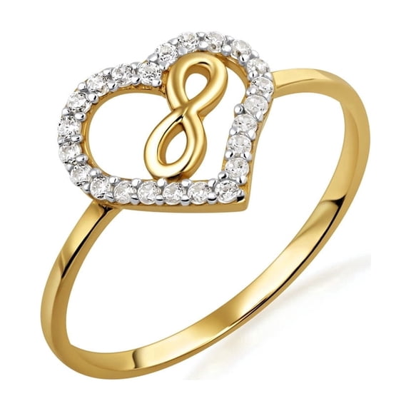 10K Solid Gold Infinity Heart Ring/ Size 9