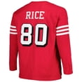 thumbnail image 3 of Men's Mitchell & Ness Jerry Rice Scarlet San Francisco 49ers Big & Tall Cut & Sew Player Name & Number Long Sleeve, 3 of 3