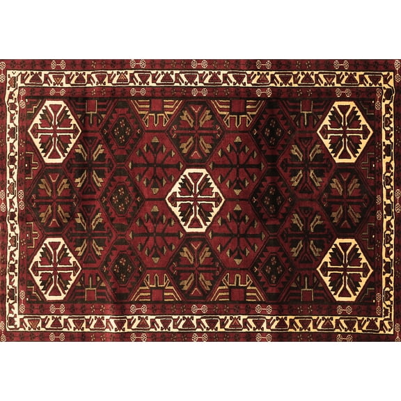 Ahgly Company Indoor Rectangle Persian Brown Traditional Area Rugs, 5' x 7'