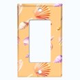 thumbnail image 2 of Metal Light Switch Wall Plate Outlet Cover (Colorful Ocean Sea Shells Orange - Single Rocker), 2 of 2