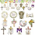 thumbnail image 2 of Matoen 12 Pcs Paper Religious Easter Ornaments for Tree Rustic Jesus Cross Paper Cutouts Easter Decorations for Small Tree Home Indoor Decor, 2 of 7