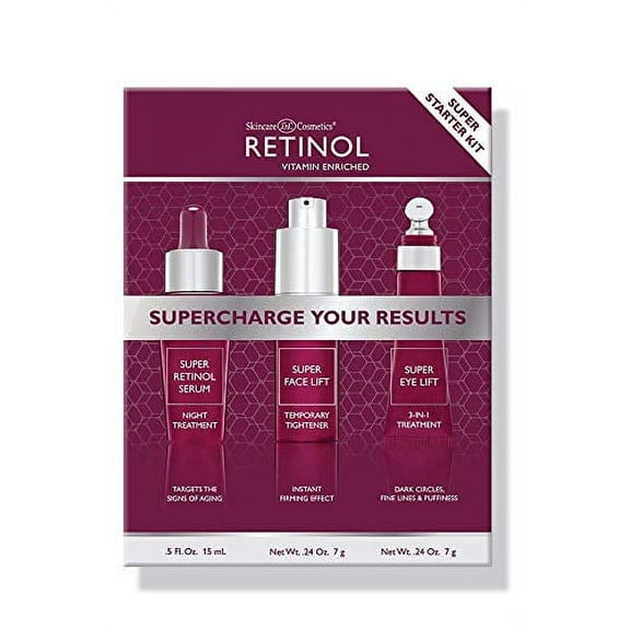 Retinol Super Starter Kit - Supercharged with the proven power of Vitamin A. Super Retinol products are enriched with Vitamins C and E.