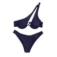 thumbnail image 7 of Qingpeng One Piece Swimsuit for Women Single shoulder Strap Solid Color Swimwear High Waist Shorts Bathing Suit, 7 of 7