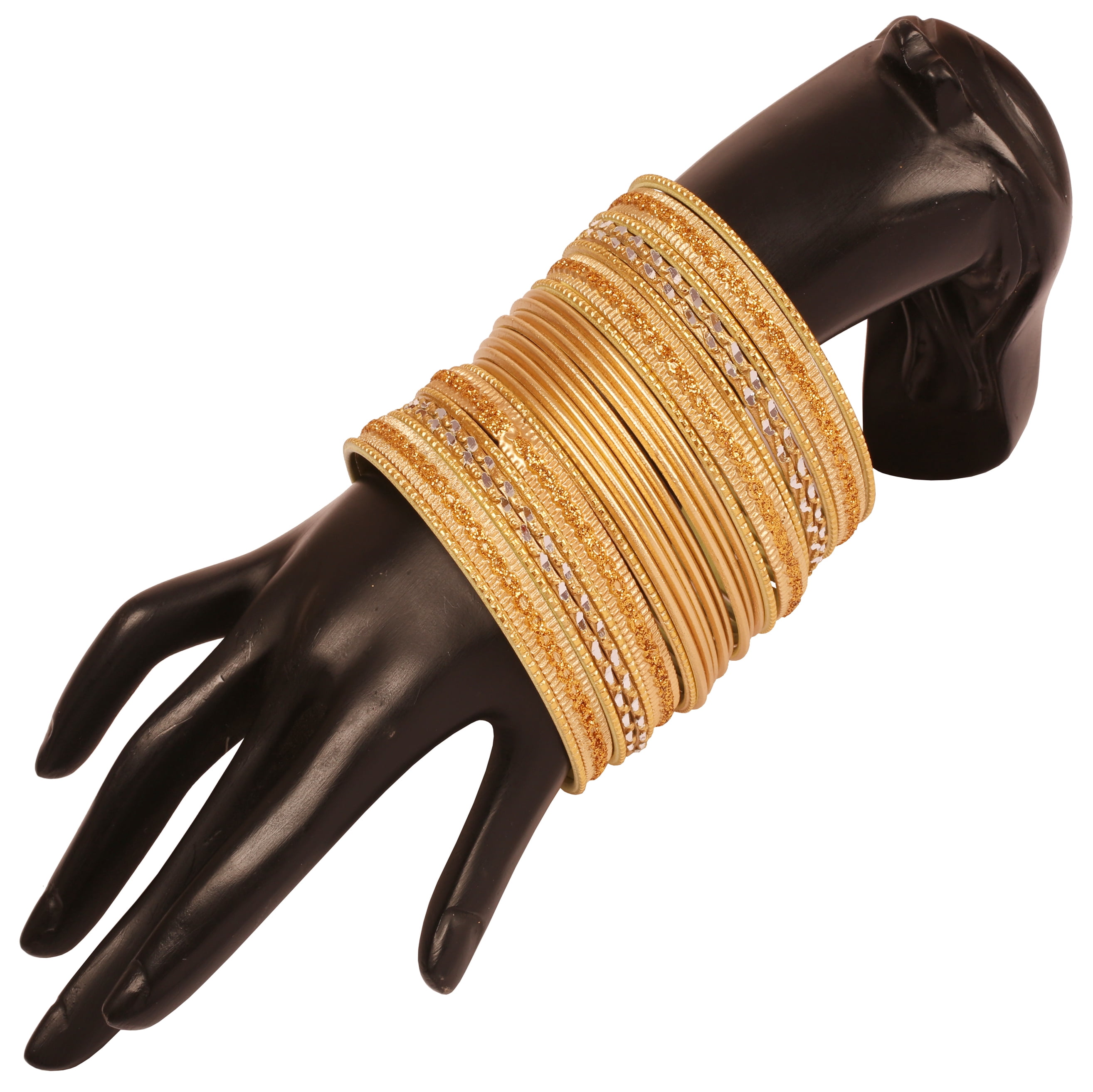 Buy Touchstone NEW Indian Bollywood Handcrafted Braided Pattern Dramatic Look Slip In Easy To Wear 3 Inches Designer Jewelry Cuff Bracelet In Gold Copper Tones For Women. at