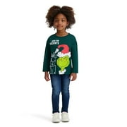Toddler Unisex Grinch Christmas Long Sleeve T-Shirt, Green, 18M