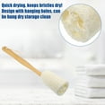 thumbnail image 3 of Unique Bargains 2 Pcs Wood Bath Brush Back Scrubber for Shower 3.9 Inches Brown Beige with Long Handle, 3 of 7