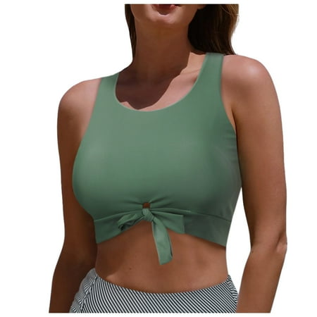 adviicd Swim Tops Women Bikini Tops for Women Large Bust Only Push Up Swim Top Bra Swimsuit Tops Padded Bathing Suit Top (AG S)