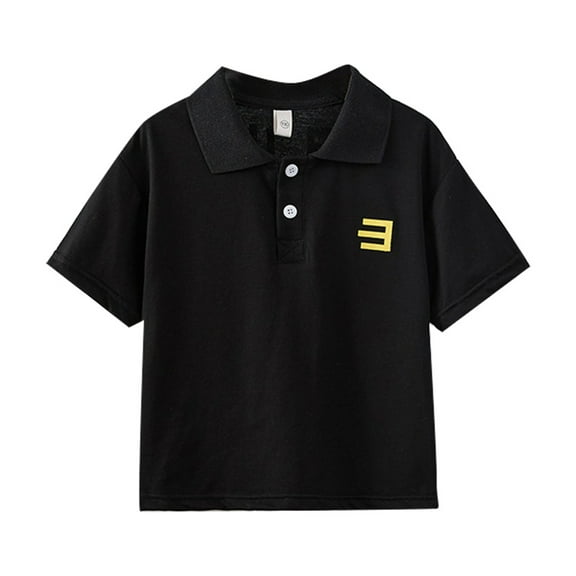 Toddler Boys Polo Shirts Summer Short Letter Embroidery Sleeved Color Blocked Sweat Absorbent Shirt Casual Daily Children Boys T-Shirts，5 -6 Years