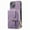 Purple, variant on Allytech Wallet Case for Apple iPhone 13, with Crossbody Shoulder Strap Large Zipper Pocket Cards Slots Stand Protective Shockproof Case for iPhone 13 - Purple