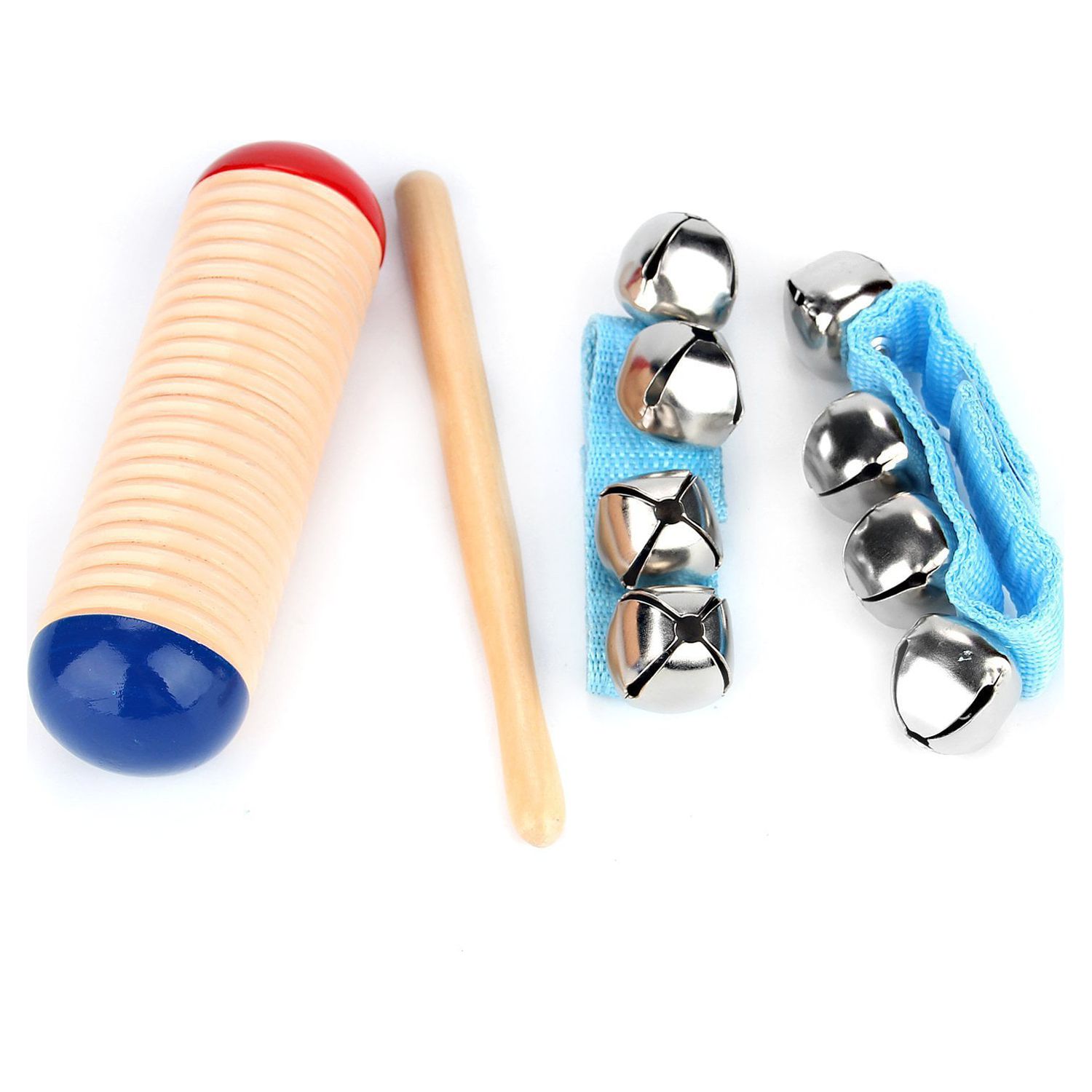 Musical Instruments Set of 16 PCS by Boxiki Kids. Rhythm & Musical Toys for Toddlers 1-3 Years Old. Includes Clave Sticks, Shakers, Tambourine, Wrist Bells & Maracas for Kids. - image 2 of 15