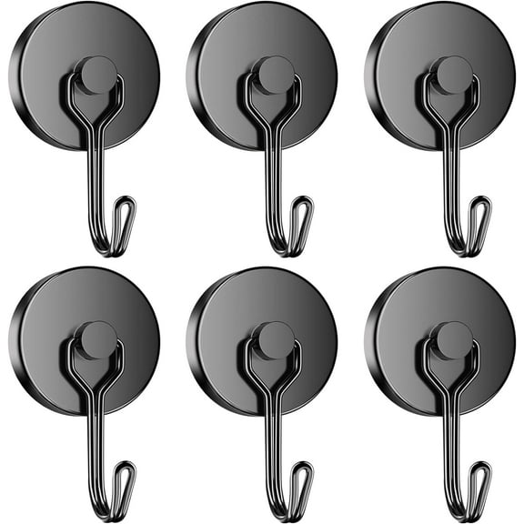 Grtard 6 Pack Magnetic Hooks 110 LBS Heavy Duty Neodymium Magnet Hook, Strong Swivel Swing Magnetic Hooks, Magnet with Hooks for Hanging, Home, Office, Classroom, Locker, Workplace