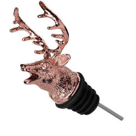 

Durable Zinc Alloy Wine Pourer with Stag Head Design - Ideal Bar Accessory - rosegold