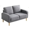 thumbnail image 6 of Husbedom 50" Small Modern Loveseat Sofa, Mid-Century Upholstered Loveseat 2-Seater Button Tufted Sofa with 2 Removable Backs for Small Spaces, Living Room and Bedroom, Light Grey, 6 of 7