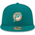 thumbnail image 2 of Men's New Era Aqua Miami Dolphins Omaha Throwback 59FIFTY Fitted Hat, 2 of 4