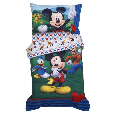 Disney Mickey Aviator Toddler Comforter & sheet set 6 pc mickey mouse #T44 