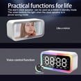 thumbnail image 3 of Big Digital Dual Alarm Clock, Bluetooth Speaker with HIFI Stereo, Compact Clock for Bedroom, Colorful LED Lights, USB Charger, LED Display Digital Alarm Clock for Teens Girls Boys (White), 3 of 6