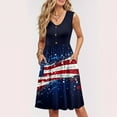 thumbnail image 5 of Women's Lightweight Midi Dress Sleeveless Casual Sundress with Independence Day Print, Loose Fit for Beach Vacations,Black L, 5 of 5