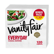 (5 pack) (5 pack) Vanity Fair Everyday Paper Napkins, 2-ply White, 120 Napkins Each (600 Napkins Total)