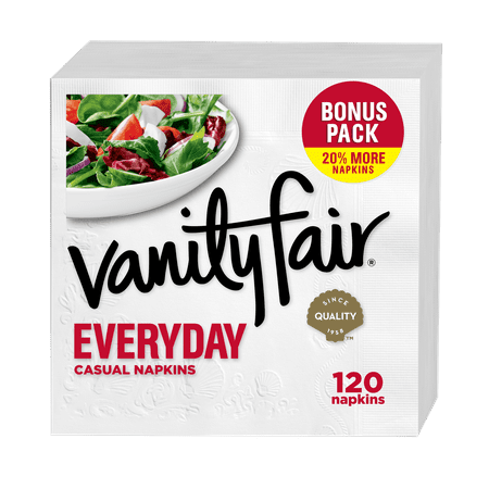 (5 pack) (5 pack) Vanity Fair Everyday Paper Napkins, 2-ply White, 120 Napkins Each (600 Napkins Total)