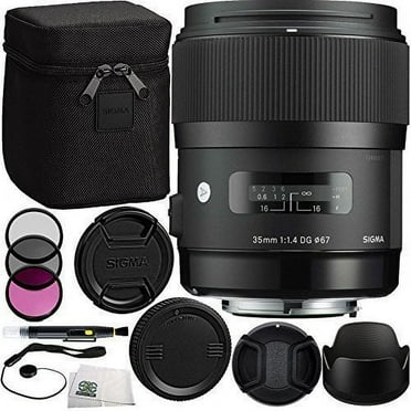 Sigma 35mm f/1.4 DG HSM Art Lens (for Canon DSLR Camera) Bundle Includes Manufacturer Accessories   3 PC Filter Kit   Le
