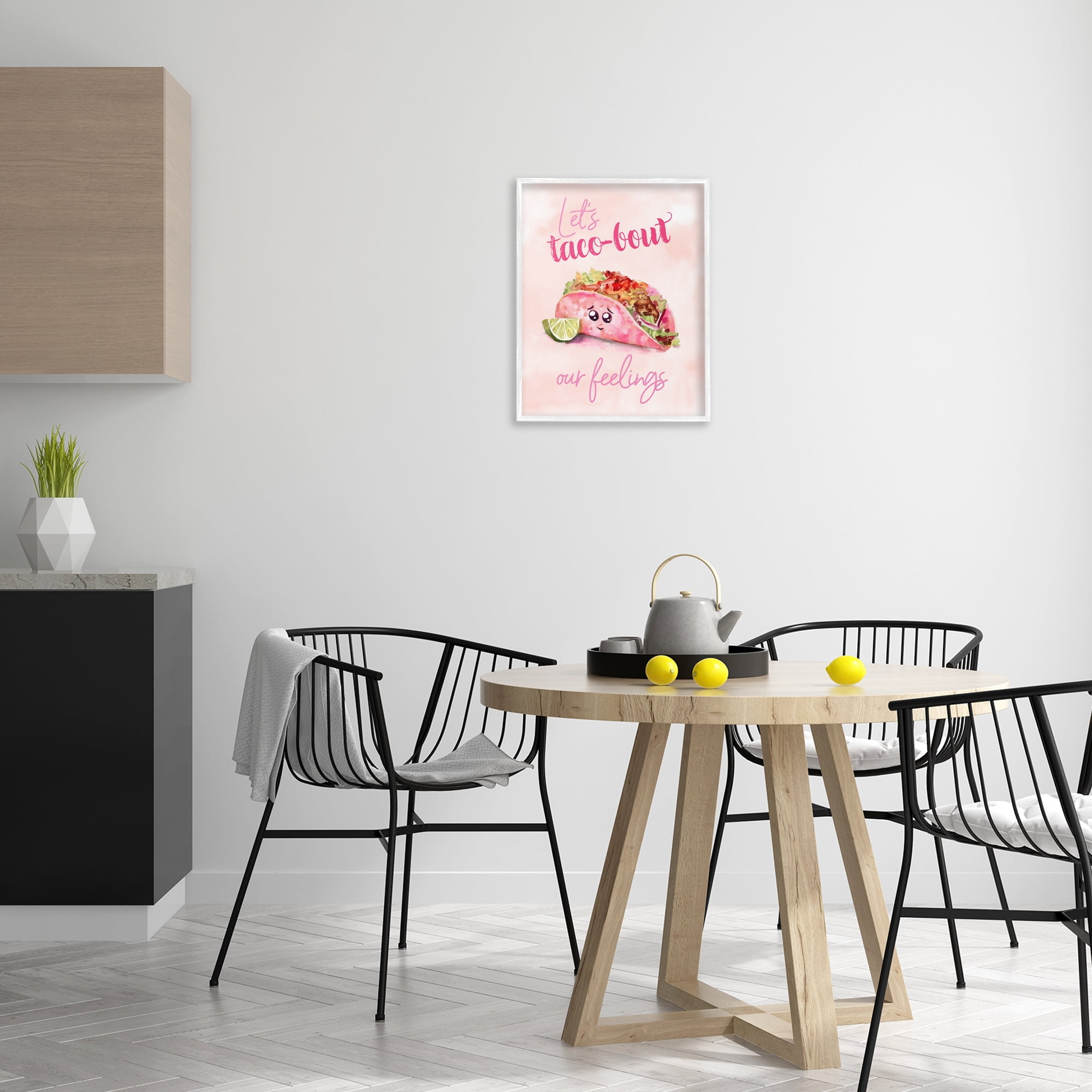 Stupell Industries Taco-Bout Our Feelings Novelty Painting White Framed Art Print Wall Art, 16 x 20