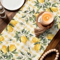 thumbnail image 3 of Summer Lemon Table Runner 72 Inches, Tropical Botanical Leaves Yellow Plaid Bed Runner Dresser Scarves Tabletop for Indoor Outdoor Parties/Ceremony/Banquet, 14" x 72", 3 of 9