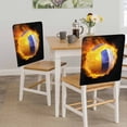 thumbnail image 5 of Flame Volleyball Chair Covers Set of 1 Sports Black Background Abstract Art Chair Back Covers Stretch Removable Washable Slipcovers Protector for Dining Room Kitchen Party Decor, 5 of 9