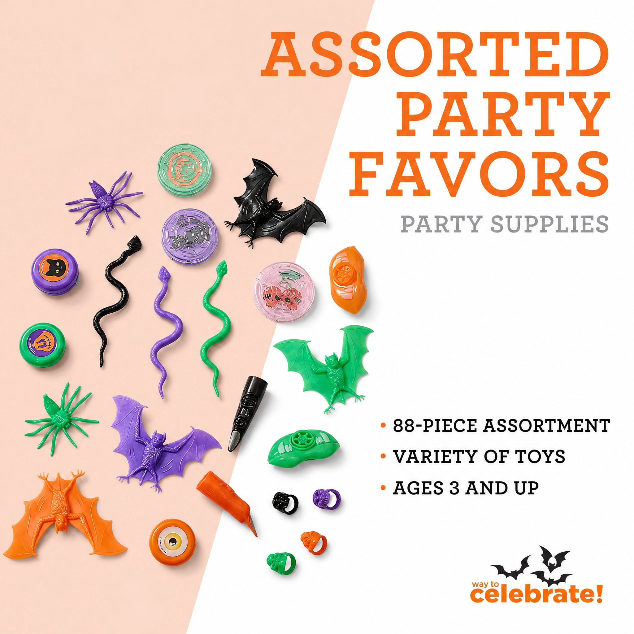 Assorted Party Favors, 88 Pieces, Halloween by Way To Celebrate
