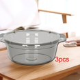 thumbnail image 6 of 3 Set Plastic Wash Basin Bowl Dish Tub Heavy Duty Material for Family Kitchen Bathroom, 6 of 9