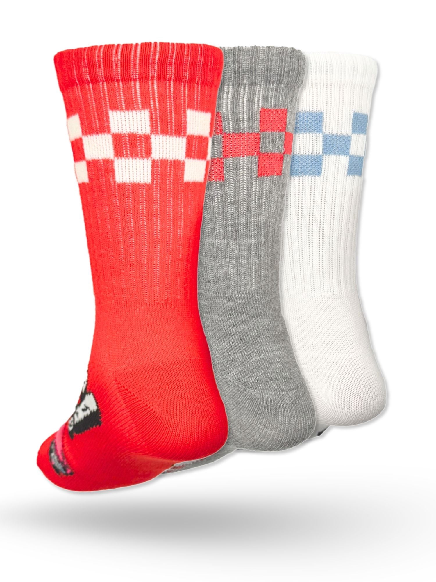 Hot Wheels Boys Mid-Crew Socks, 3-Pack, Sizes S/M-M/L
