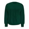 thumbnail image 5 of Hpapadks Pullover Sweaters for Women Casual Solid Crew Neck Threaded Pullover Knitted Sweaters Womens Sweater Army Green L, 5 of 5
