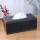 thumbnail image 3 of Cubierta rectangular de cuero para caja de pañuelos: elegante soporte para caja de pañuelos con fondo magnético, caja decorativa de pañuelos de PU., 3 of 4