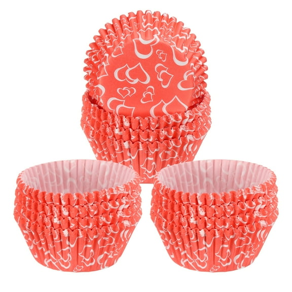 Uxcell 300 Count Cupcake Liners Cupcake Cups Standard Size Muffins Liners Papers Baking Cups Wrappers Greaseproof Pink Love