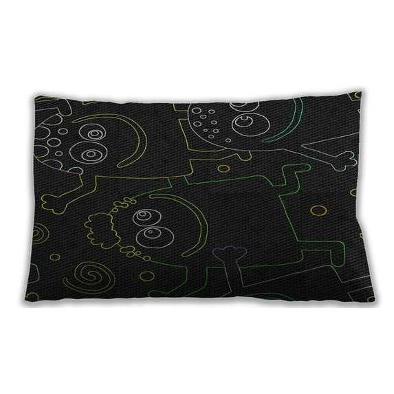 Ahgly Company Outdoor Rectangular Patterned Lumbar Throw Pillow, 13 inch by 19 inch