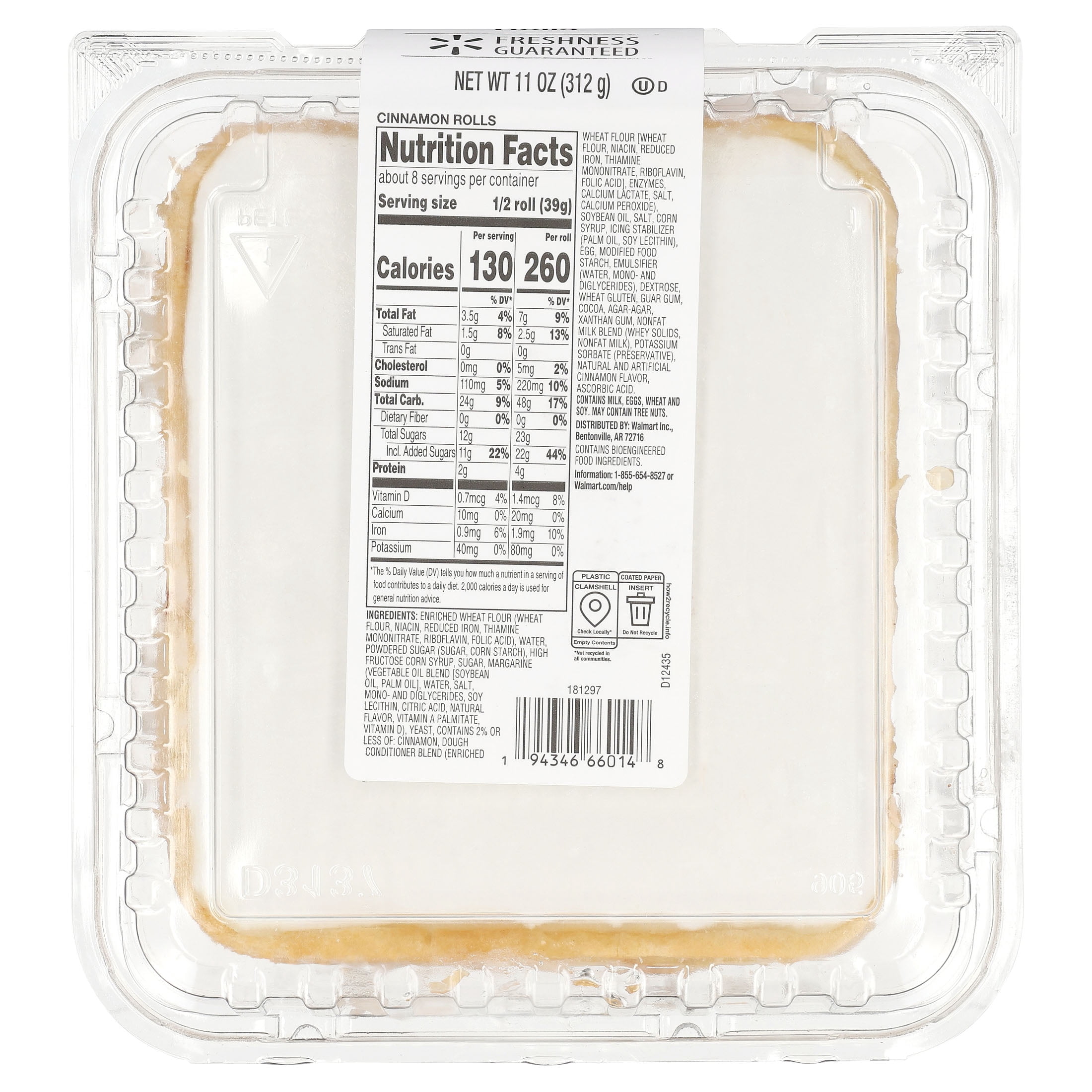 Freshness Guaranteed Cinnamon Rolls, 11 oz, 4 Count (Shelf Stable)