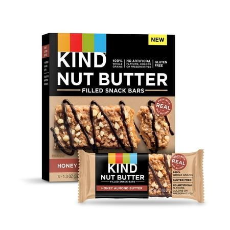 Kind Nut Butter Filled Gluten Free Honey Almond Butter -- 4 Bars